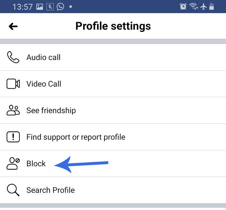 Mobile facebook block screenshot
