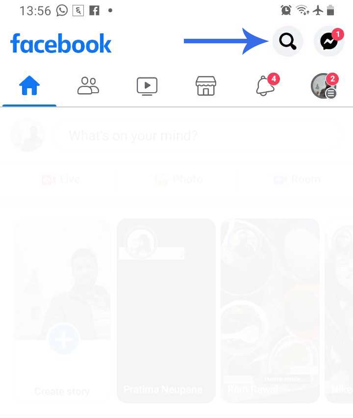 Facebook block mobile search screenshot